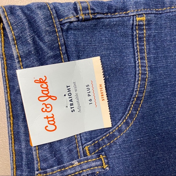 Cat & Jack Denim Jeans Straight Adjustable Waist - Picture 2 of 6